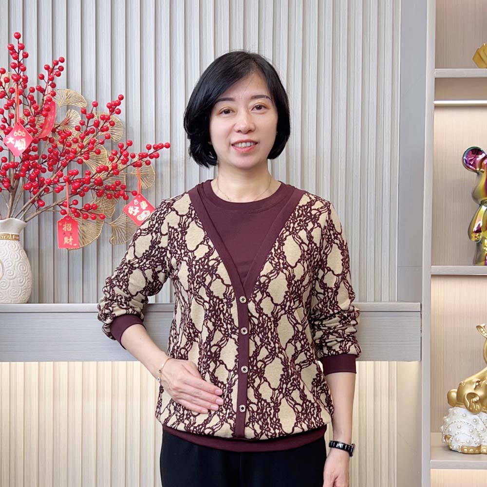 2025秋季新款时尚洋气减龄休闲宽松显瘦气质假两件妈妈装长袖上衣