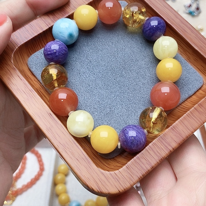 琥珀手链未镶嵌手链多宝