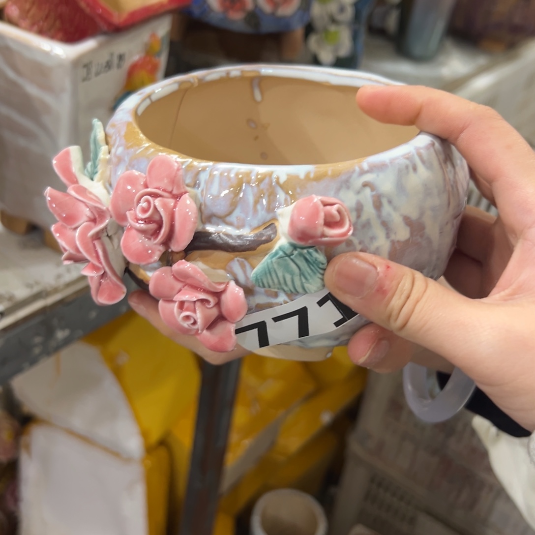 满20发爱退拉黑花盆瑕疵771