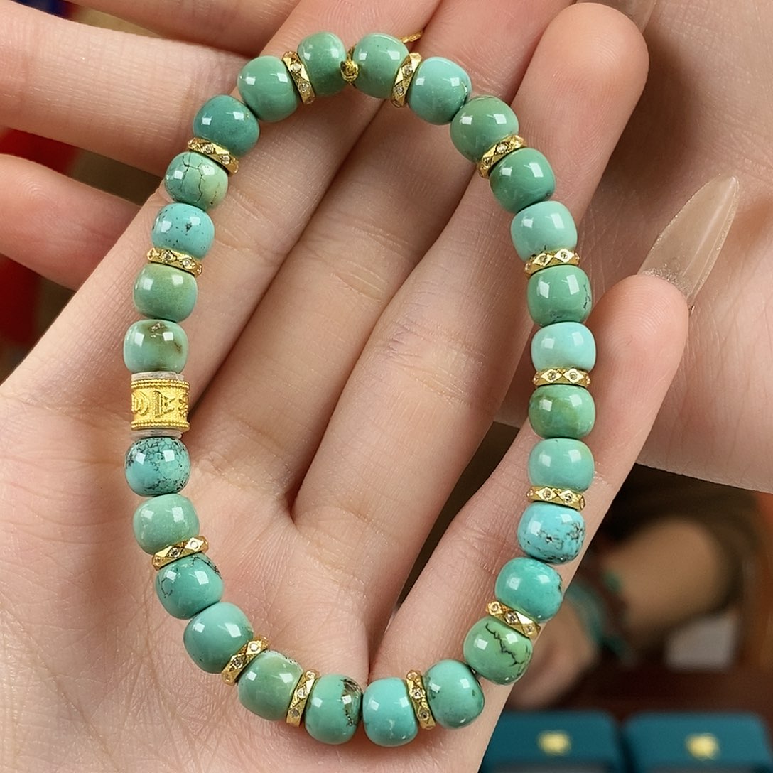 绿松石银S925镀金镶嵌珠宝奇石