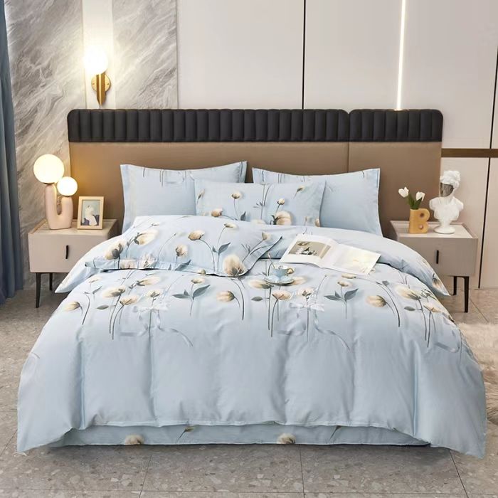 精梳棉加厚简约全棉印花学生宿舍床亲肤单人斜纹-单被套