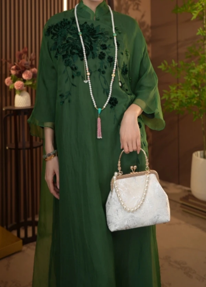 【水墨生花】新中式刺绣改良连衣裙2024B3327-cc