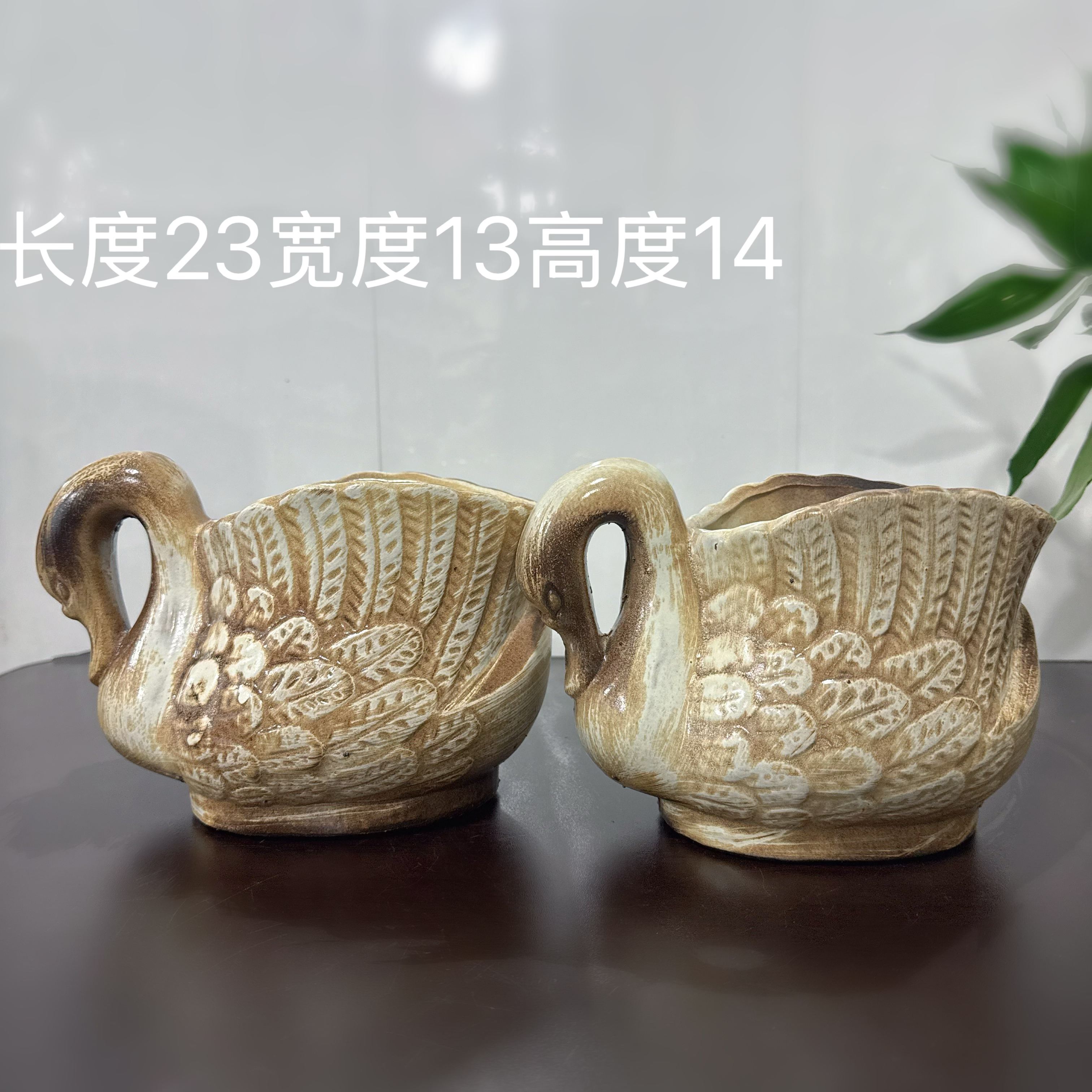 粗陶透气复古紫砂老桩多肉绿植家用庭院造景专用花盆