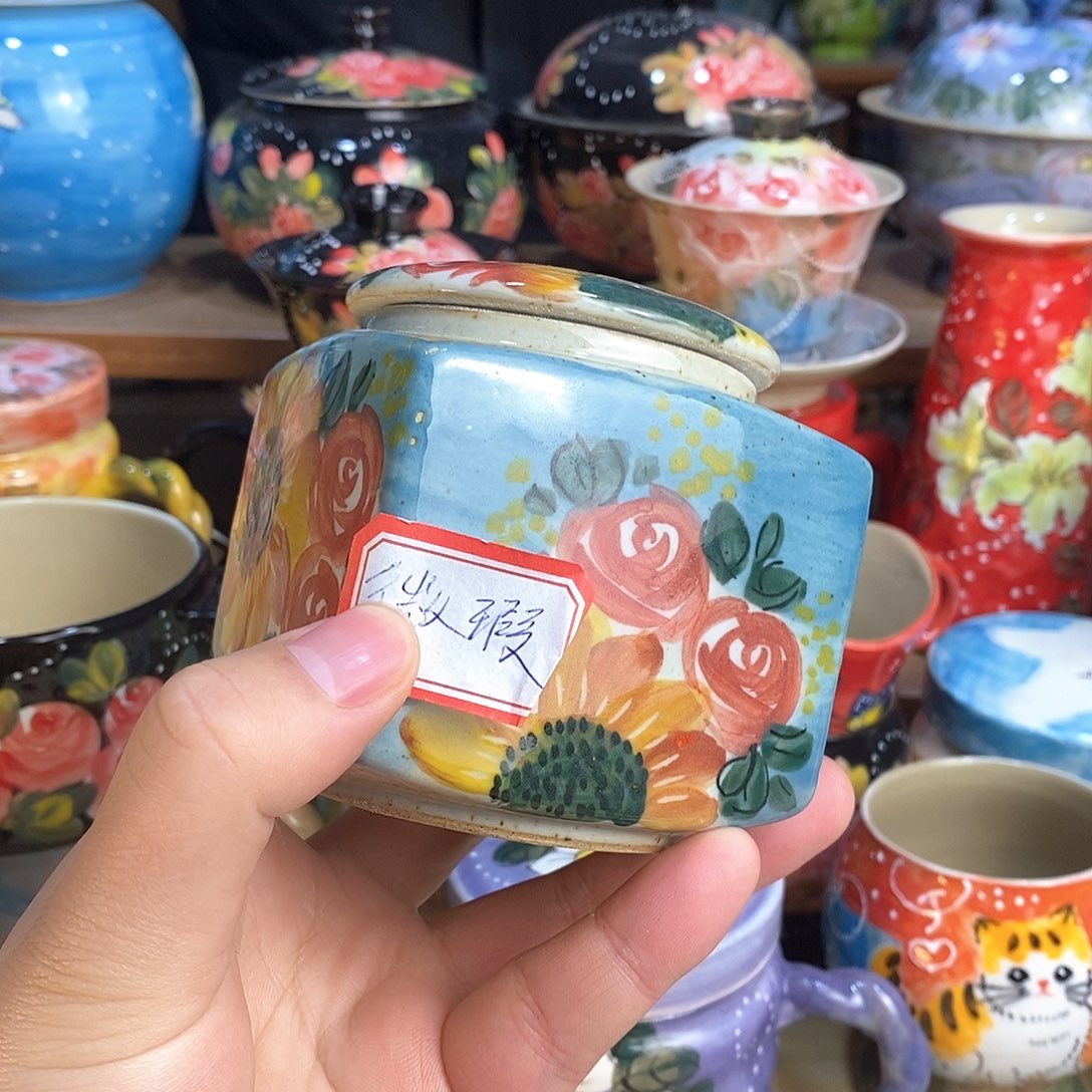 瓷片手绘陶瓷超赞的