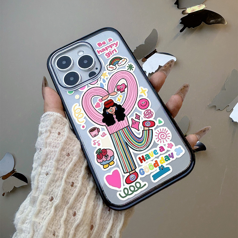 【AI键全包】粉色女孩适用苹果16promax手机壳iphone15/17