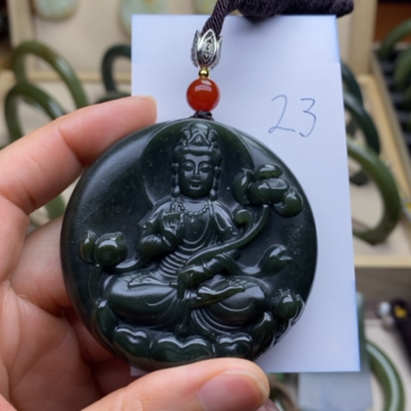 【闪购商品】和田玉挂件未镶嵌花***挖