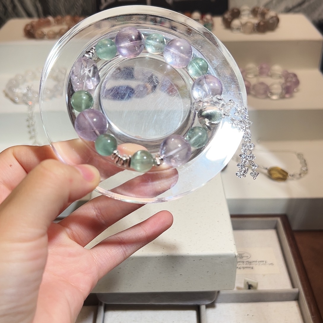 合金手链烟晶绿紫