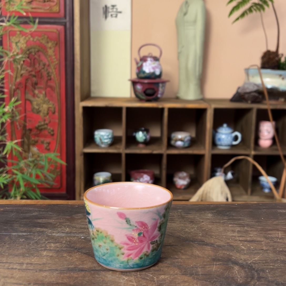 杯柴烧手工手绘陶瓷