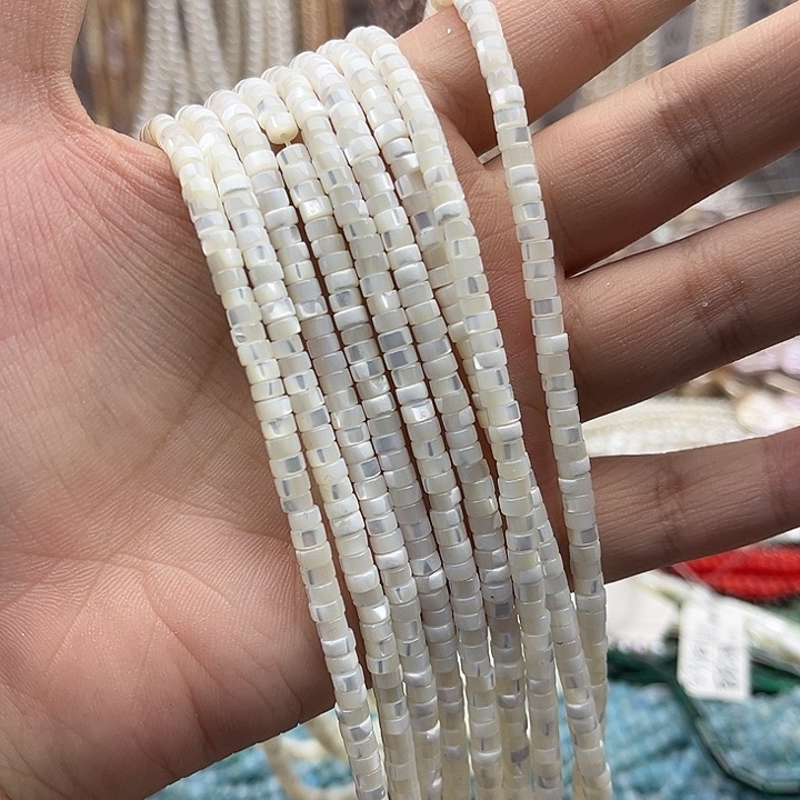 未镶嵌玛瑙/玉髓珠宝半成品一条4/2mm左右白蝶贝直切