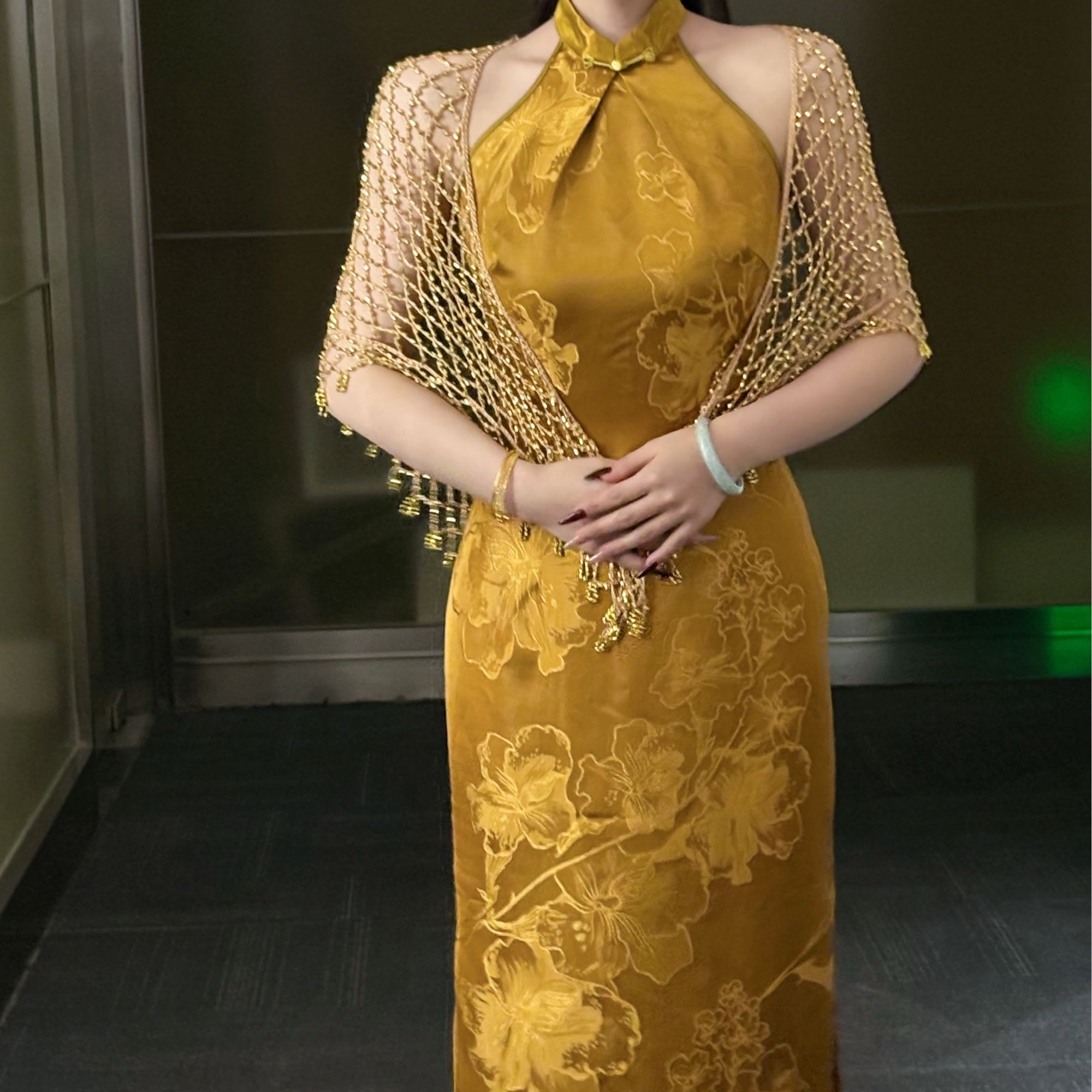 LHMknk1画报夫人女新中式旗袍重磅挖肩连衣裙 金榜题名特价不退换