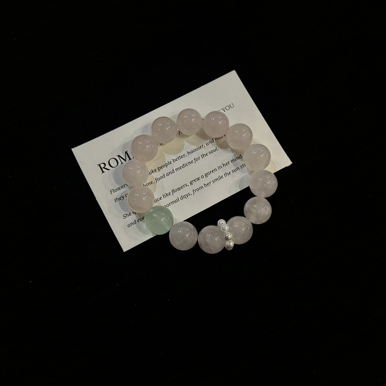 YIMI 天然水晶 13-16mm 粉水晶手链x3541 多样性发货