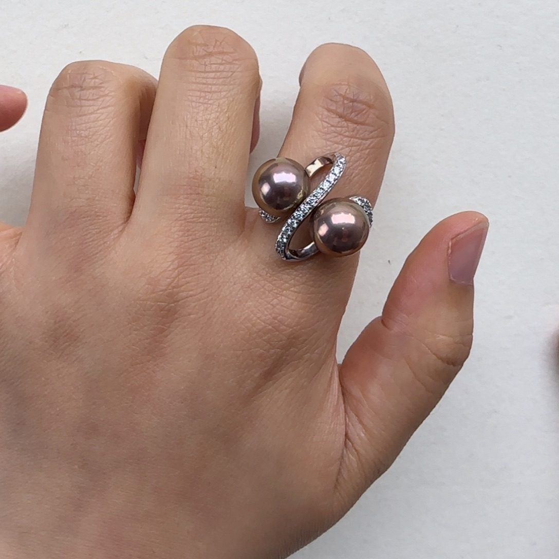 淡水珍珠戒指银S925镶嵌