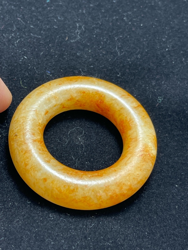 和田玉加沙环吊坠挂件