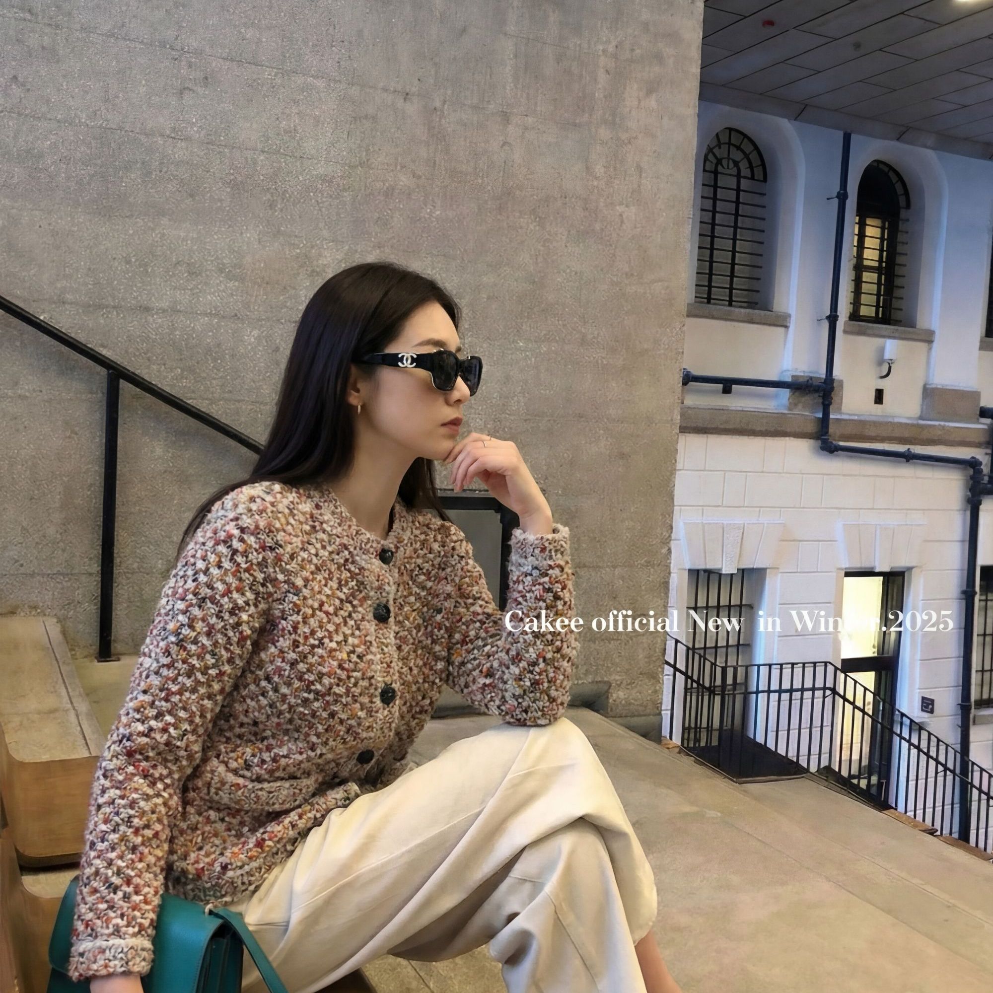 CocoHerben提花针织重工纽扣休闲毛衣半高领长袖针织女装HBA270