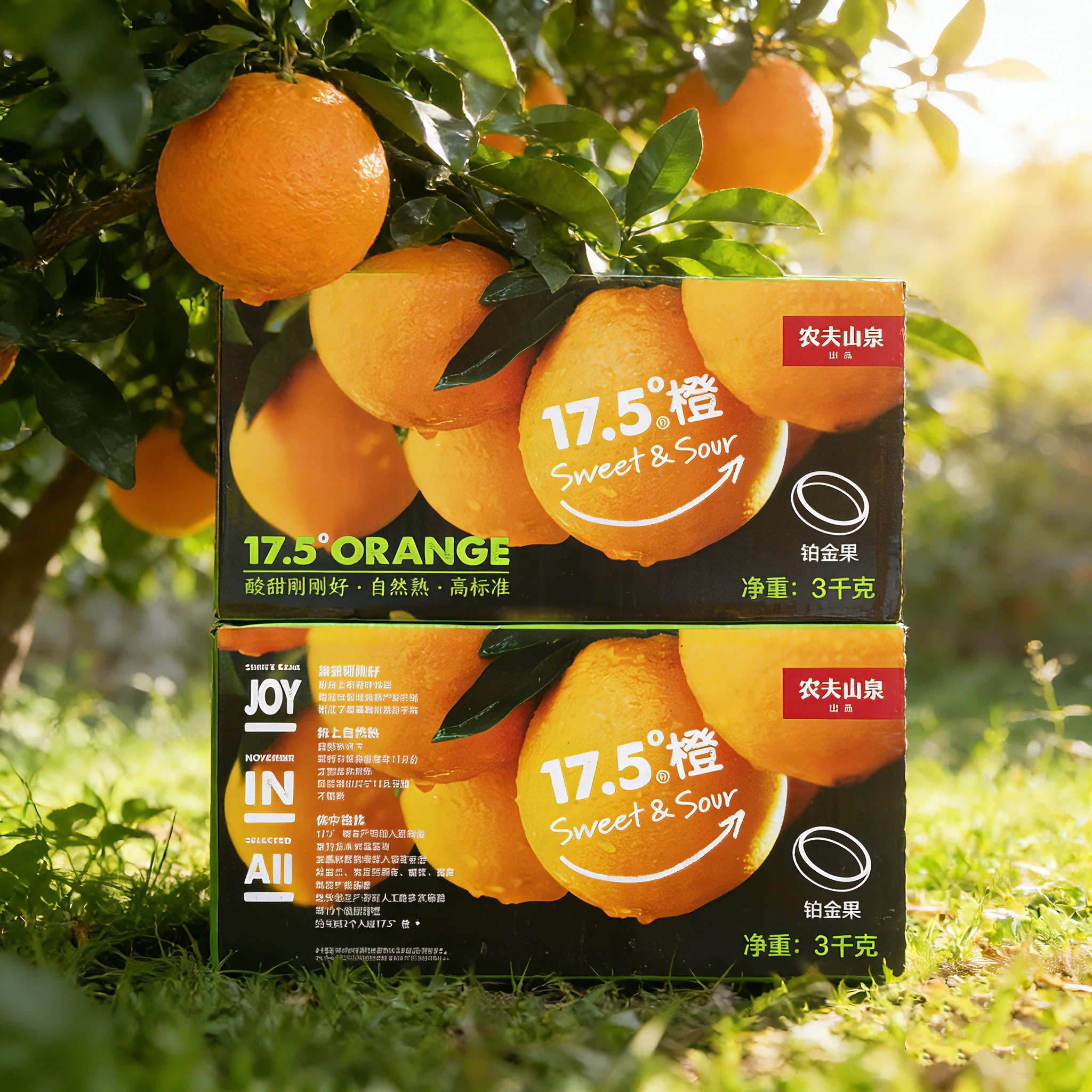 【京东次日达】农夫山泉17.5°赣南脐橙一件3kg新鲜水果江西省