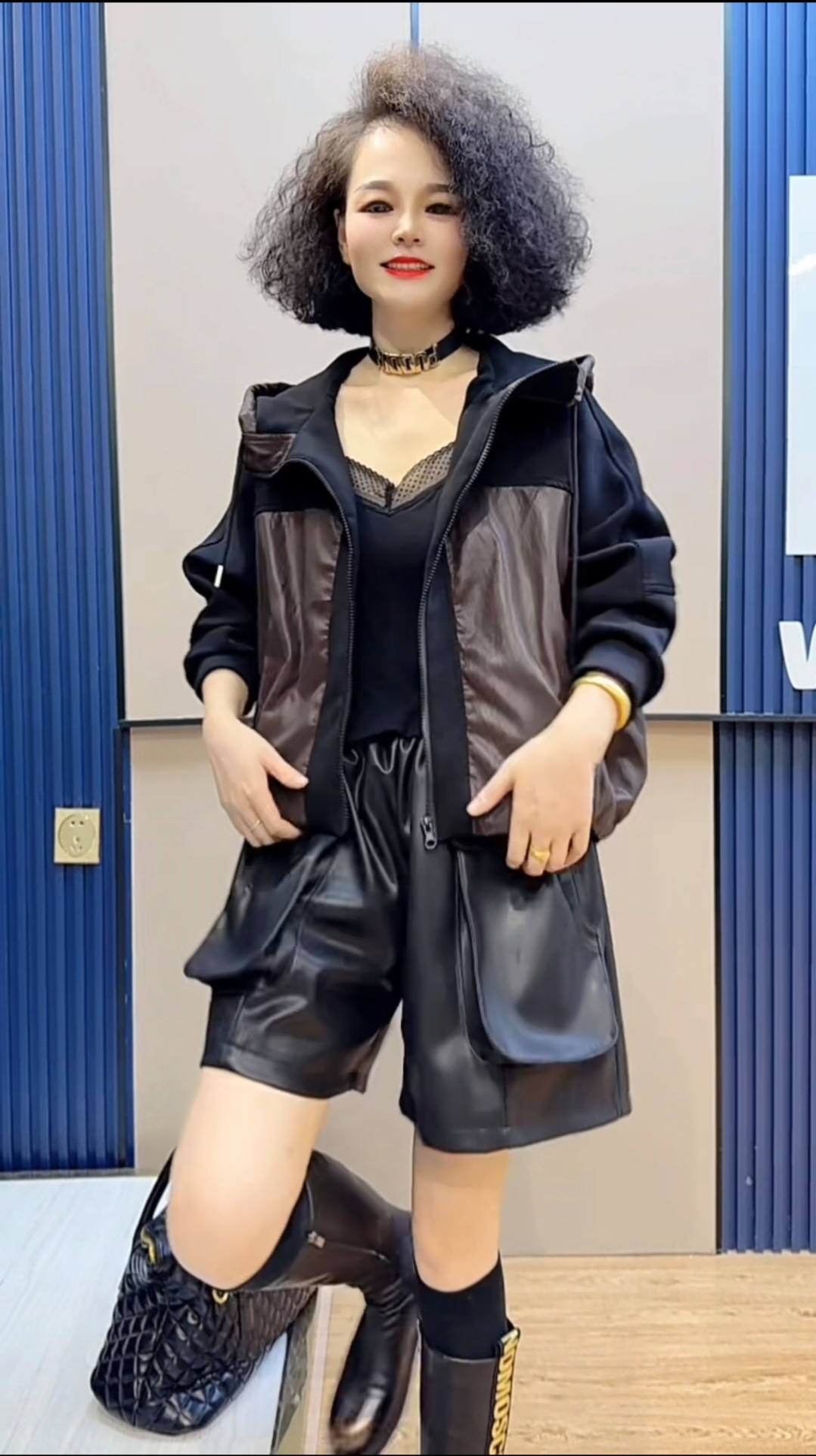 休闲连帽款机车piyi女（卡码拍小）
