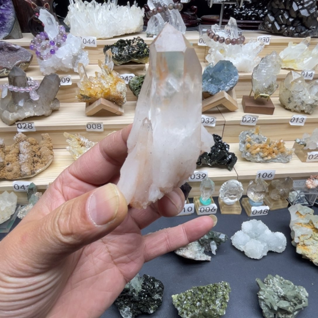 石材天然黄水晶家居摆件