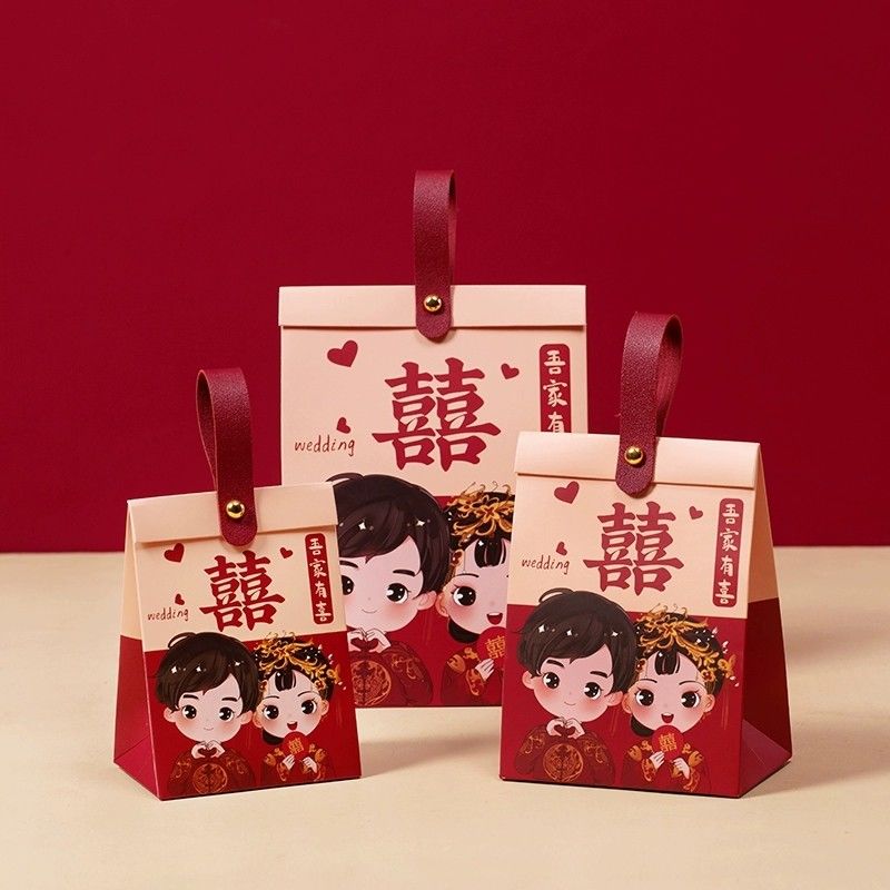 结婚喜糖盒手提创意喜糖袋新款高级感订婚回礼网红糖果盒