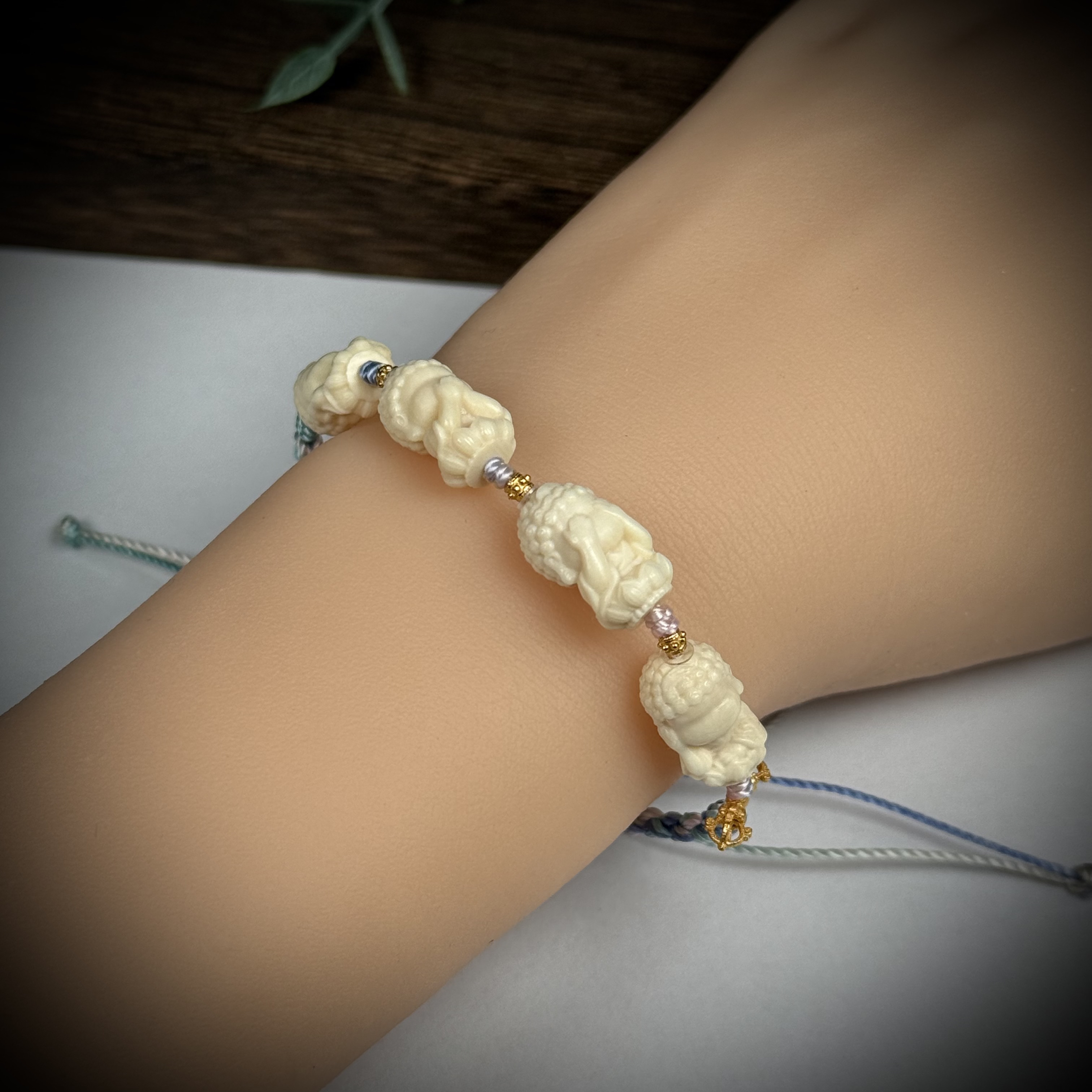 H11-88天然猛犸 四不佛手链 单个佛约8*14.5mm支持鉴定假一罚十