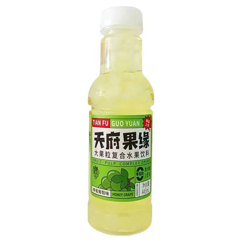 天府果缘大果粒水果饮料445ml*5瓶丨保质期到明年3月丨低价清库存
