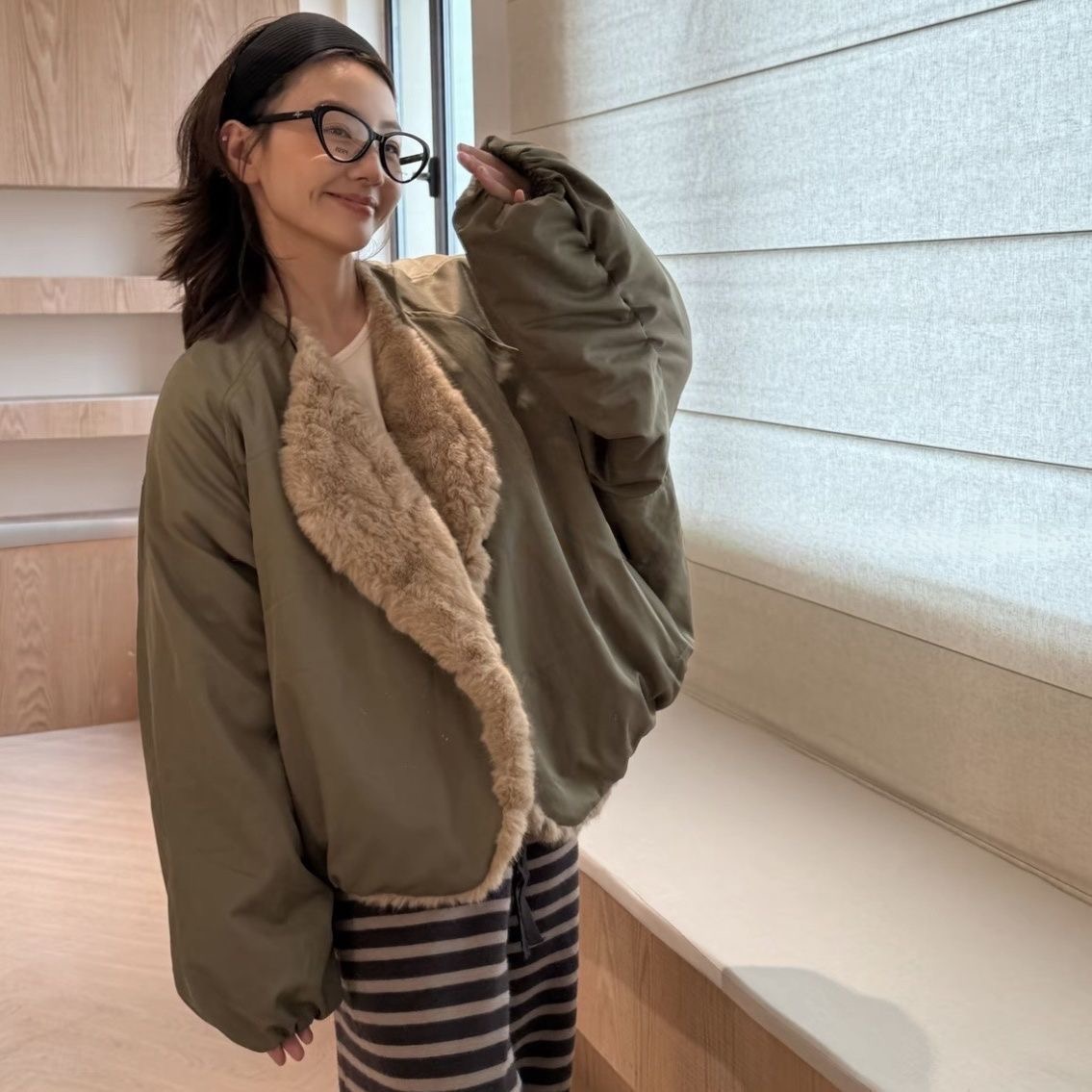 蔓地推荐新款两面穿毛毛轻奢外套