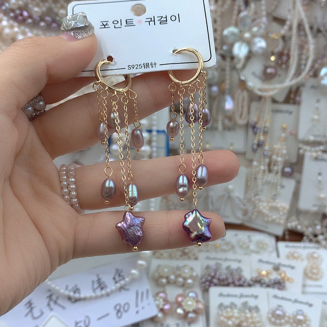 耳饰淡水珍珠银S925镶嵌