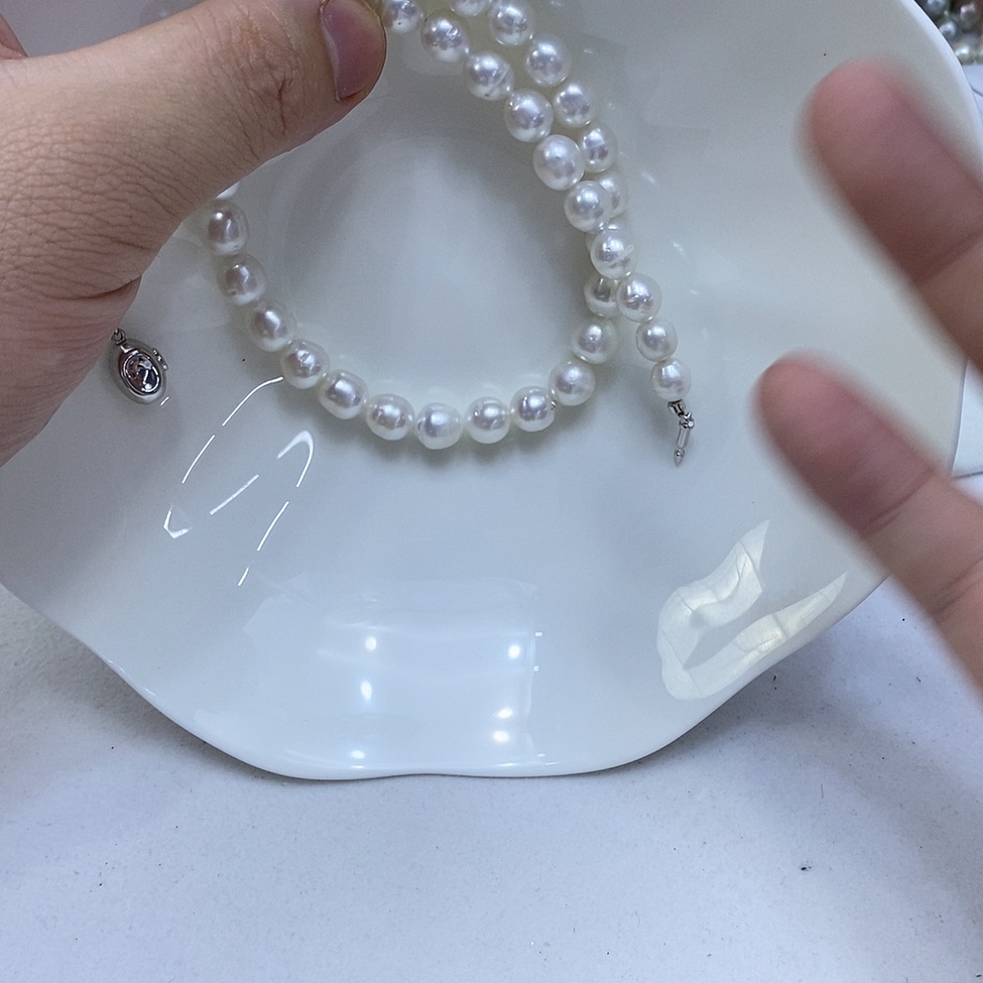 海水珍珠银S925镶嵌颈饰