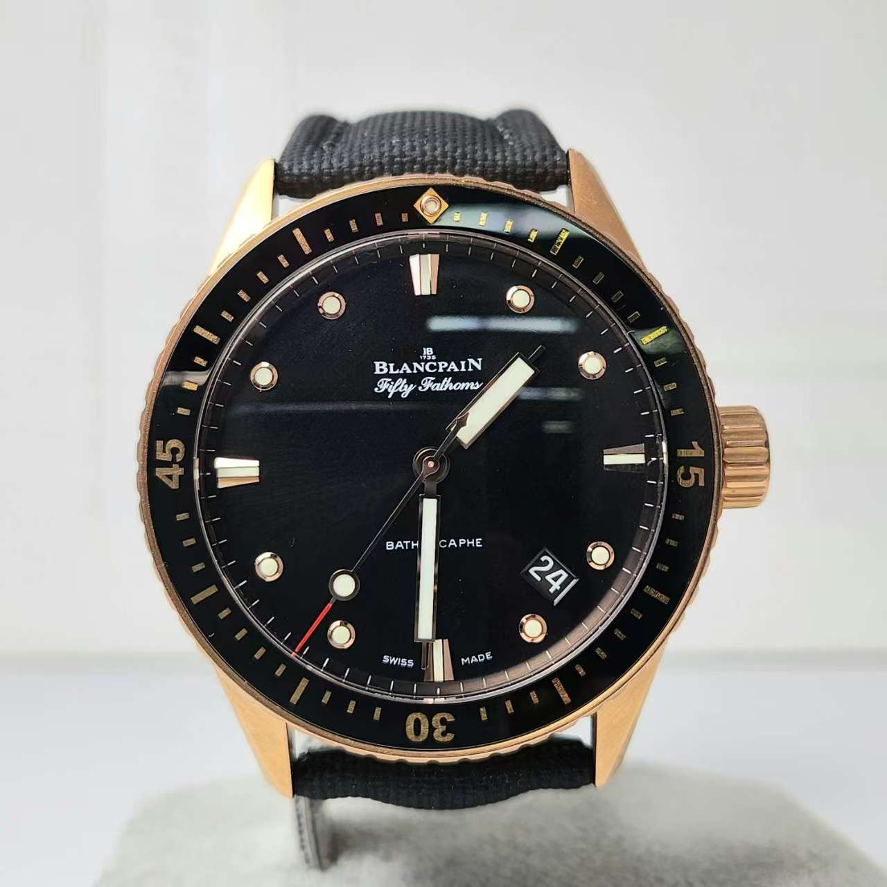 99新 宝珀 五十噚5000/18K玫瑰金/43mm/23年全套