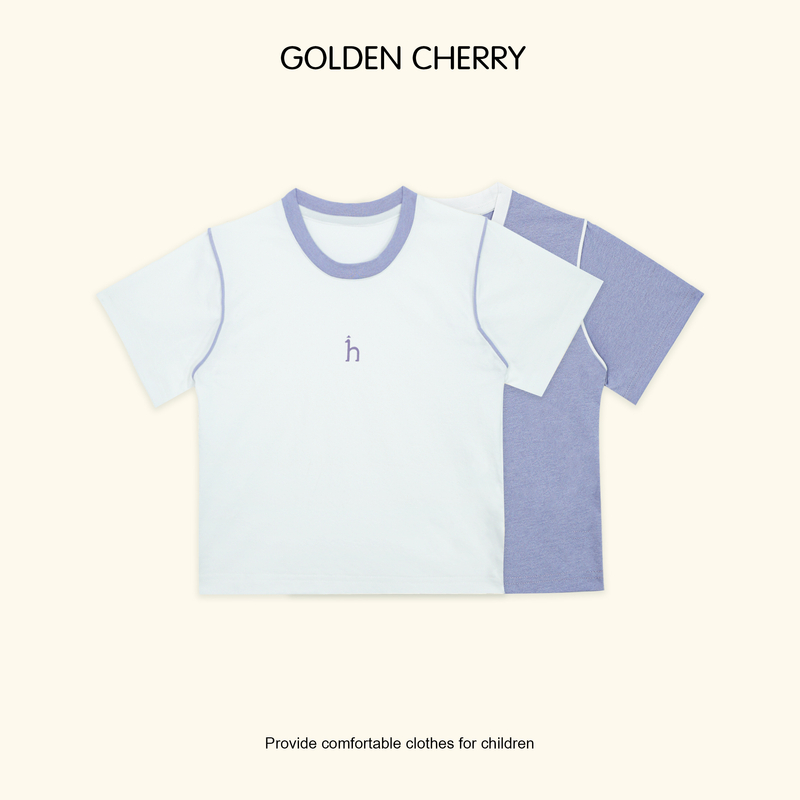 【金樱桃Golden cherry】小童拼色h小标休闲T恤QDD326