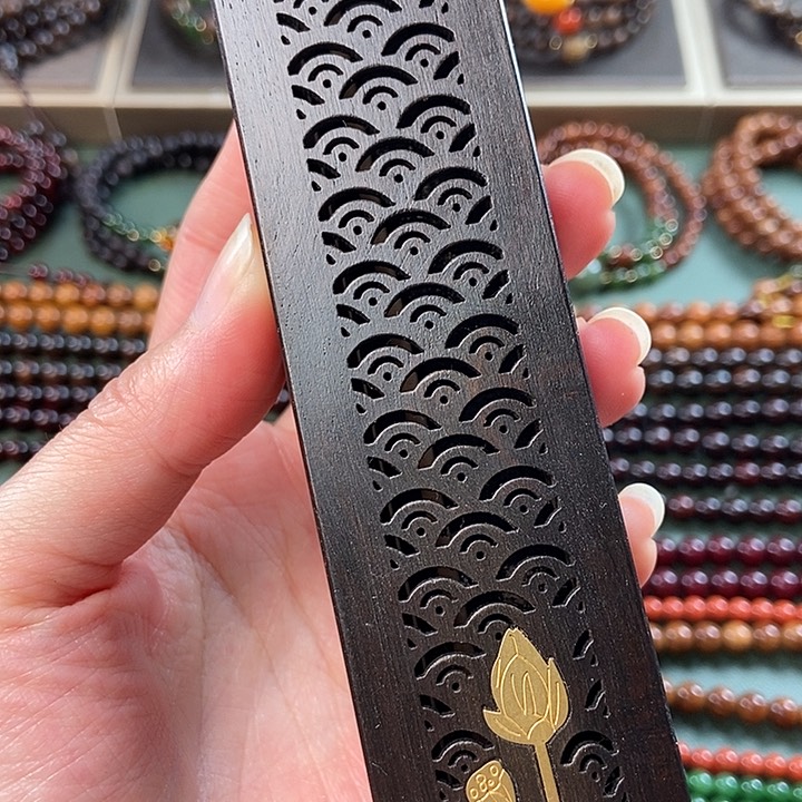 风车木（黑檀木）把件盒子