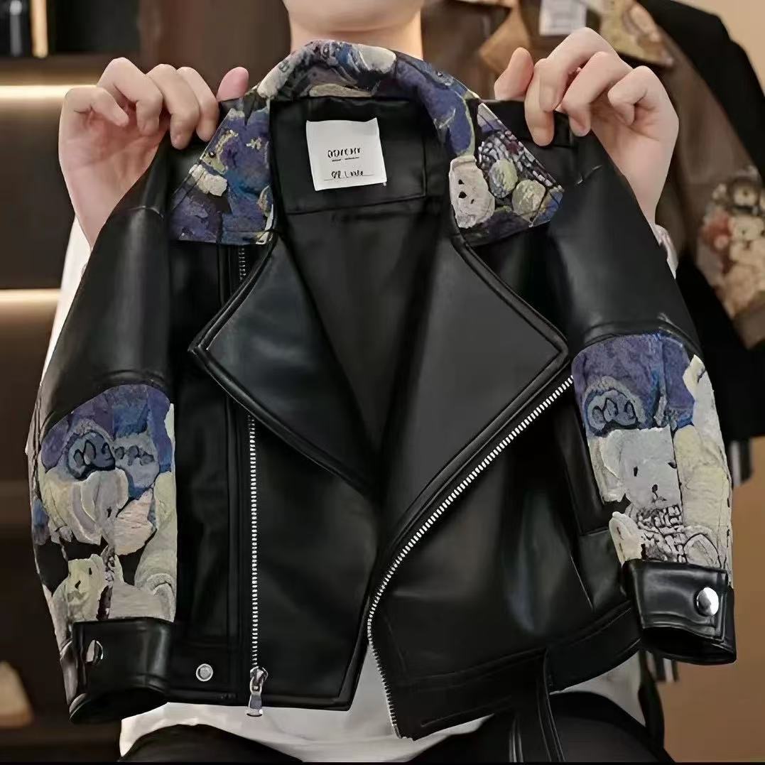 男童秋冬皮衣2025新款酷帅儿童皮衣外套宝宝春秋季衣服