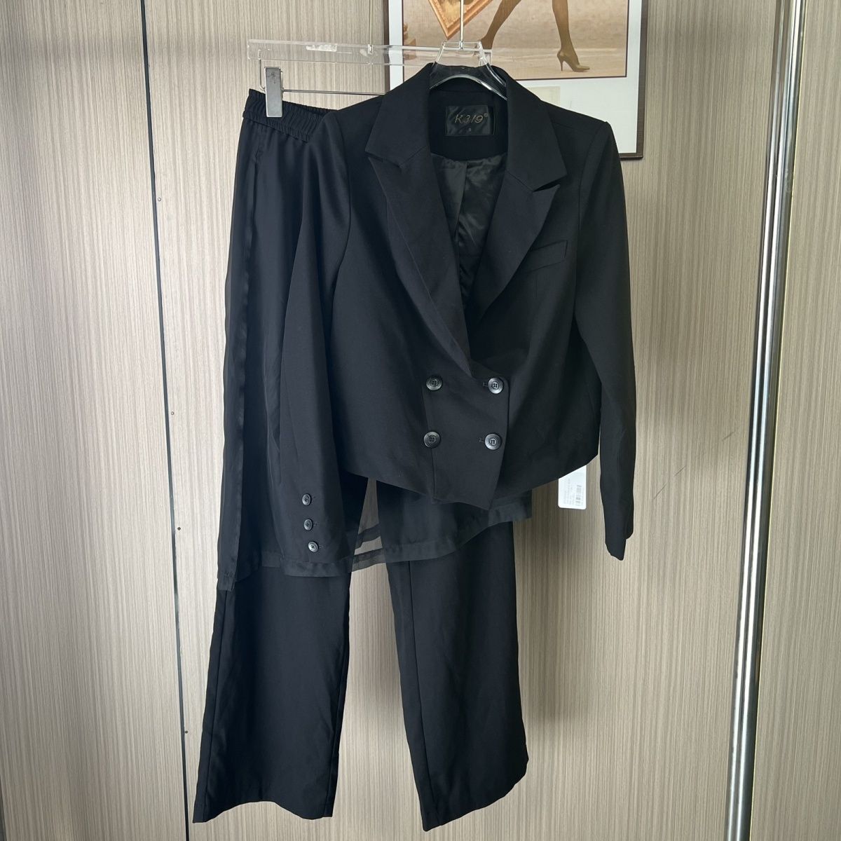 3267撤柜KK时尚气质西装西服外套休闲网红黑色裤套装