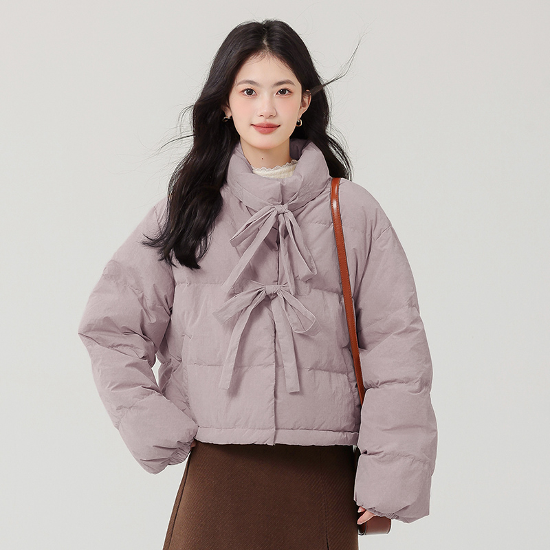 【主播穿 复古浅安哥拉红】韩系高级感厚款棉服女风百搭显瘦上衣