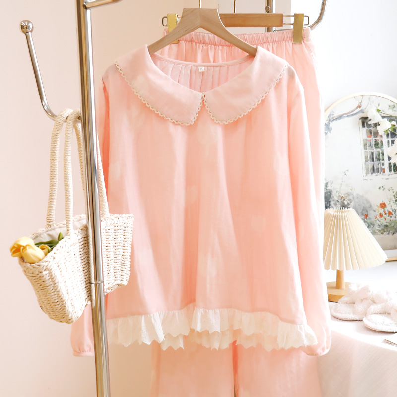 【5714郁金香】棉纱甜美新款春秋款外穿公主家居服睡衣宽松长袖