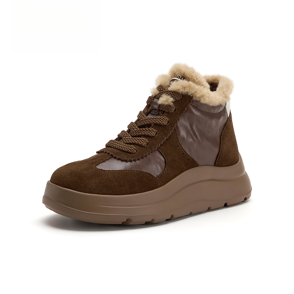 【高帮】Bata休闲鞋女2025冬商场通勤百搭时尚厚底德训鞋AD152DM5