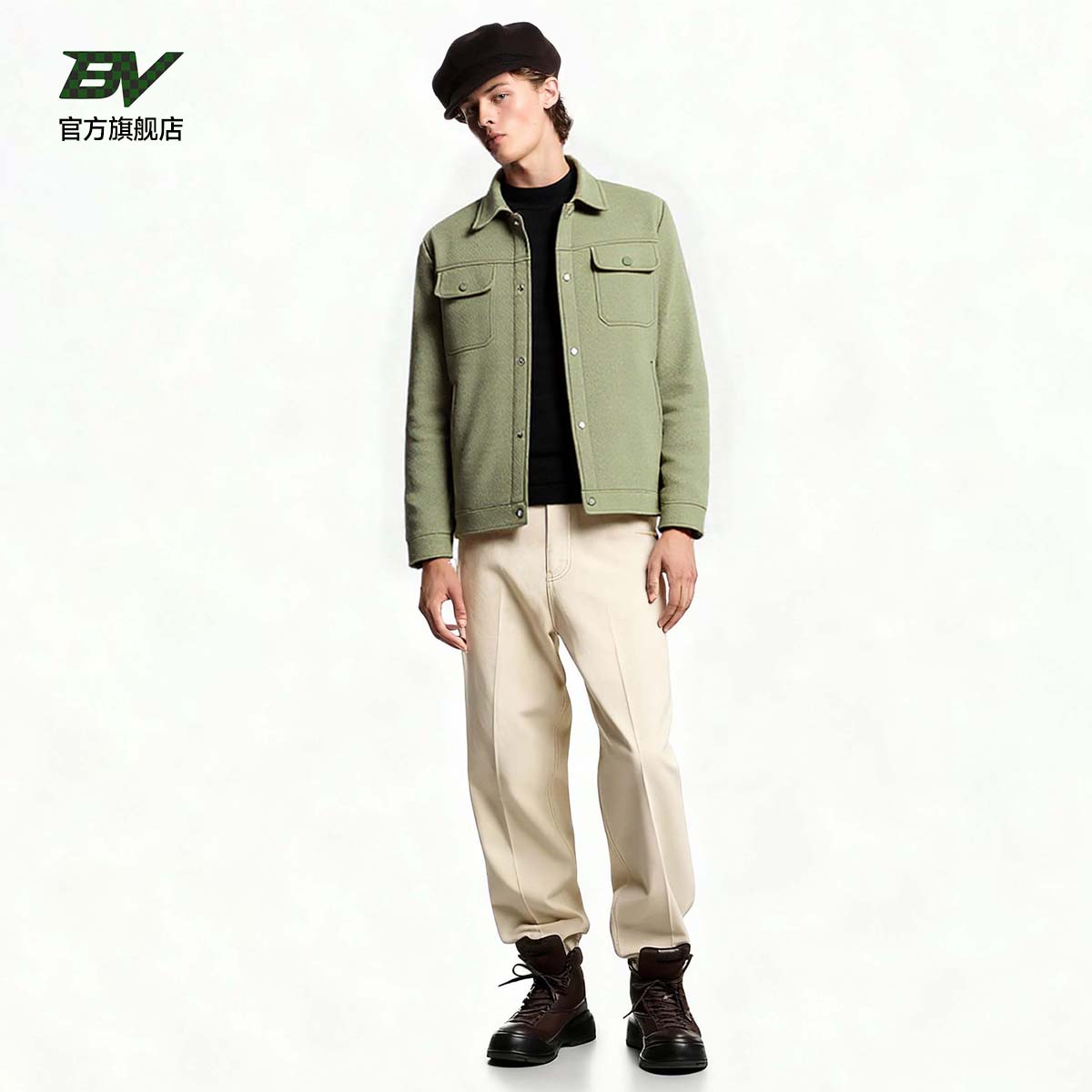 BV官方正品舒适时尚翻领夹克羽绒服百搭运动保暖上衣秋冬潮流外套