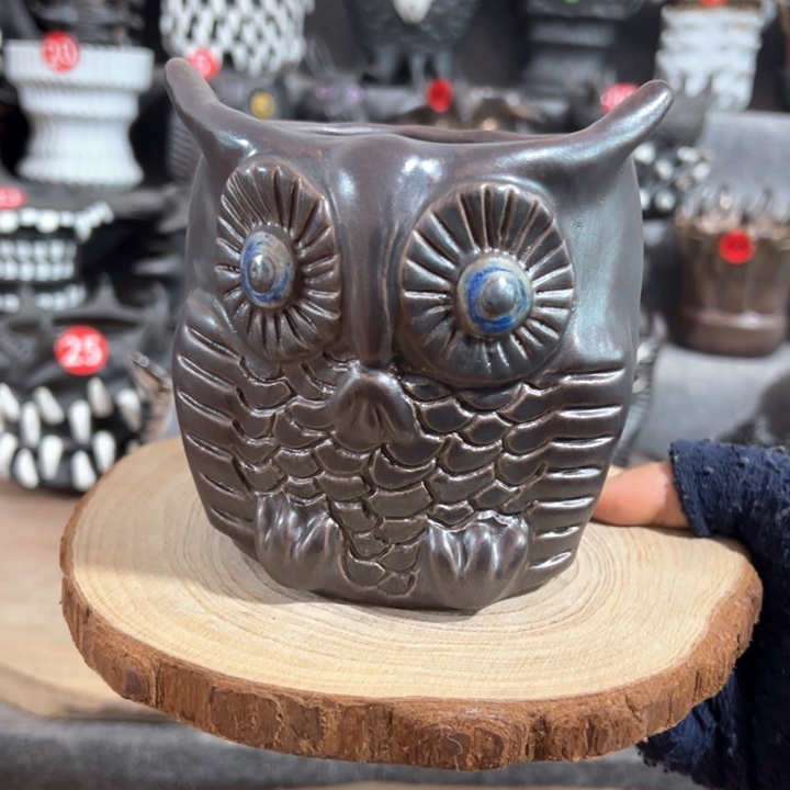 紫砂花盆手捏微瑕，内口9外高12