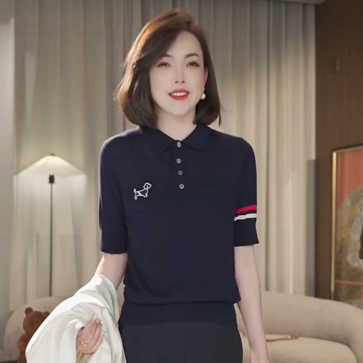 【新款】时尚休闲小狗针织衫