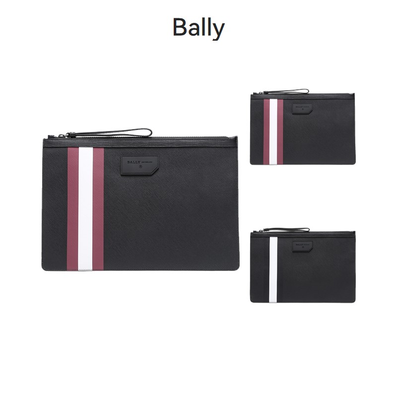 Bally巴利 男士条纹手拿包可装电脑 BOLLIS LARGE OF