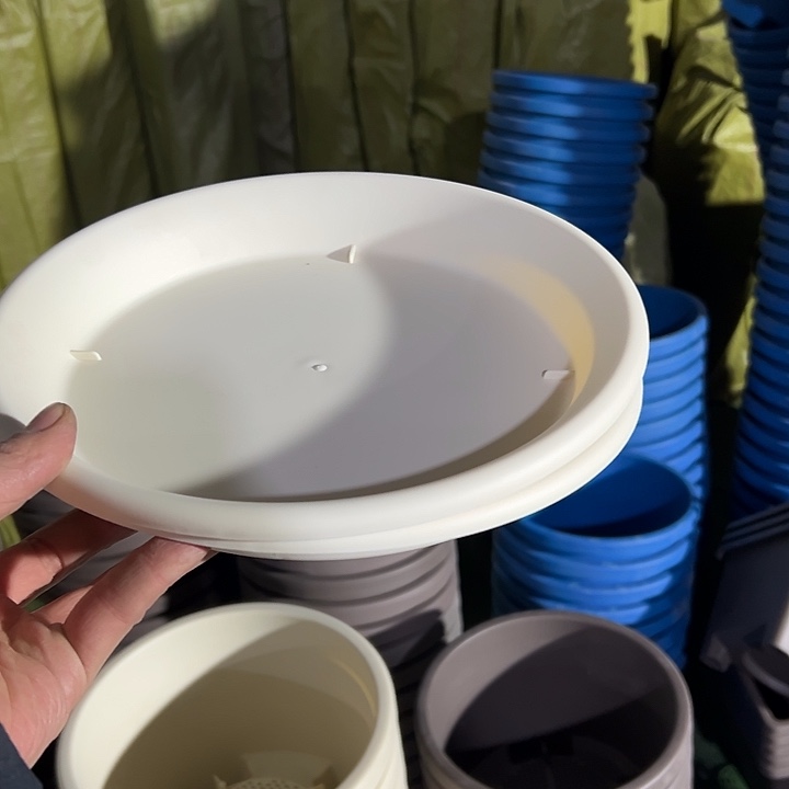 正品米白托盘26圆盆用3个