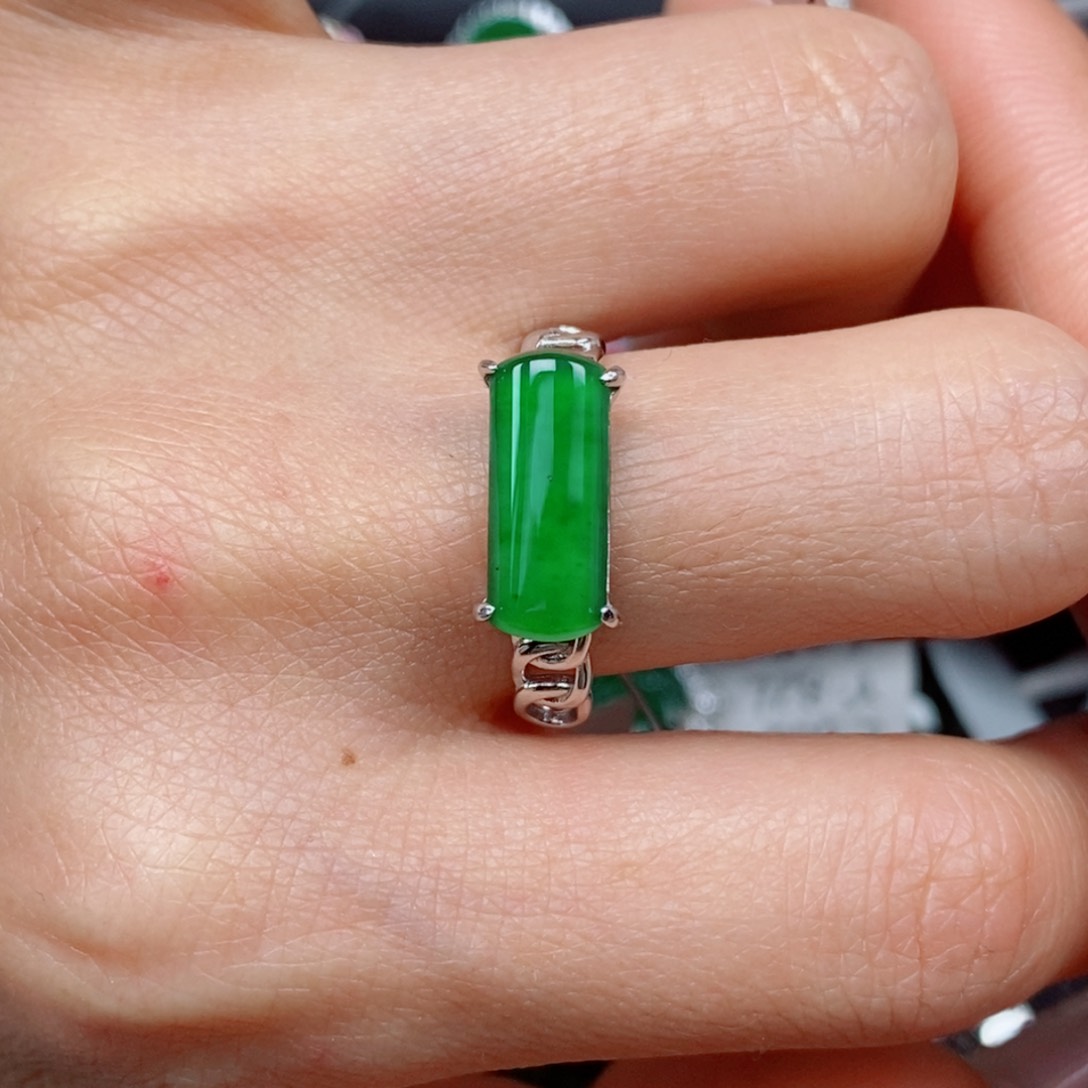 翡翠手链银S925镶嵌戒指