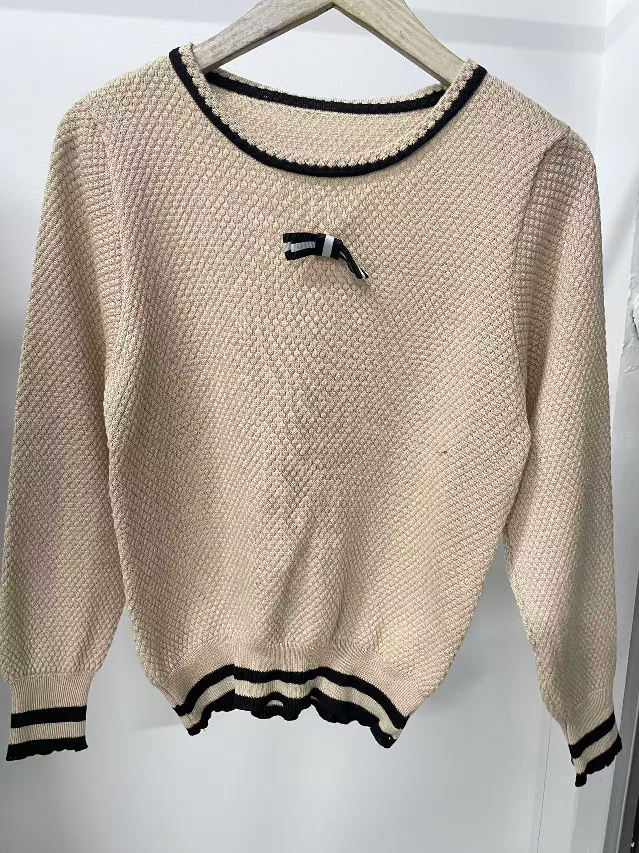 女装甜美杏色毛针织衫448