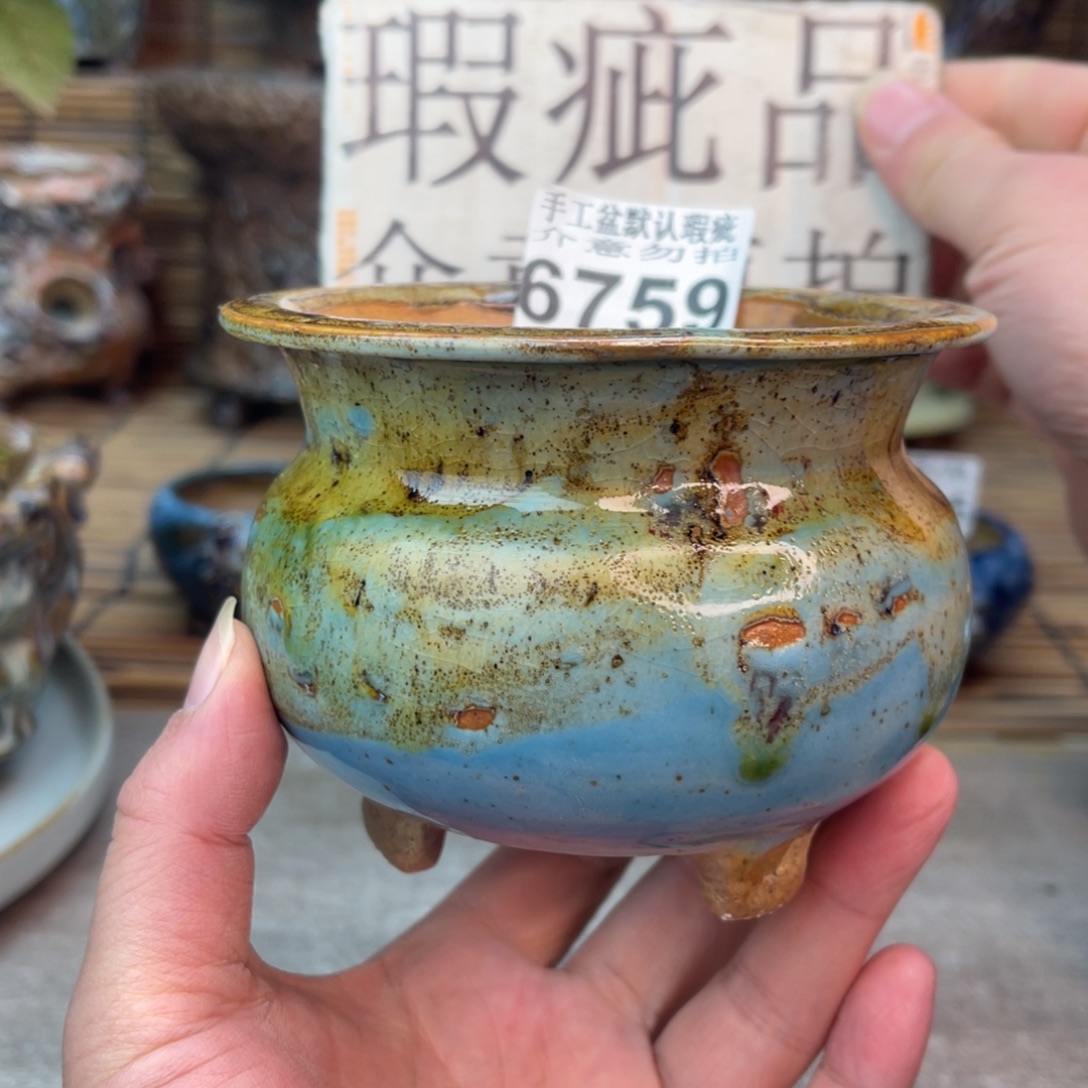 手工花盆默认瑕疵完美者勿拍