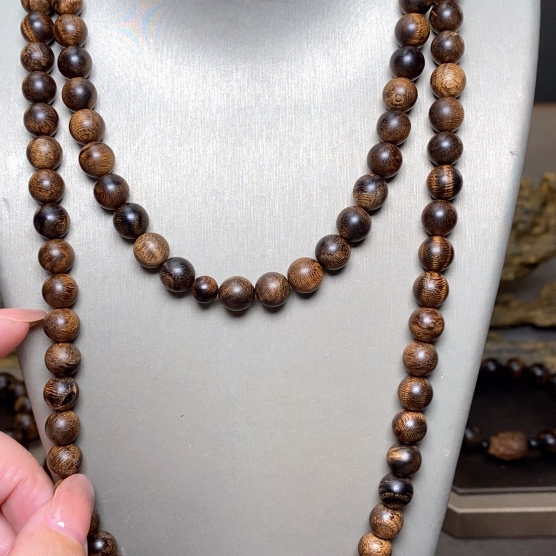 沉香手串越南芽庄黄棋楠瘤疤 08×108