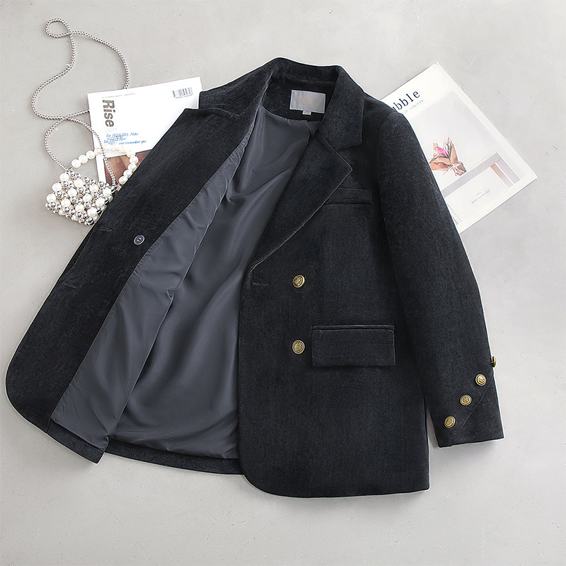 丝柏舍2025秋季新款女时尚气质通勤OL风宽松双排扣西装S43R6989X