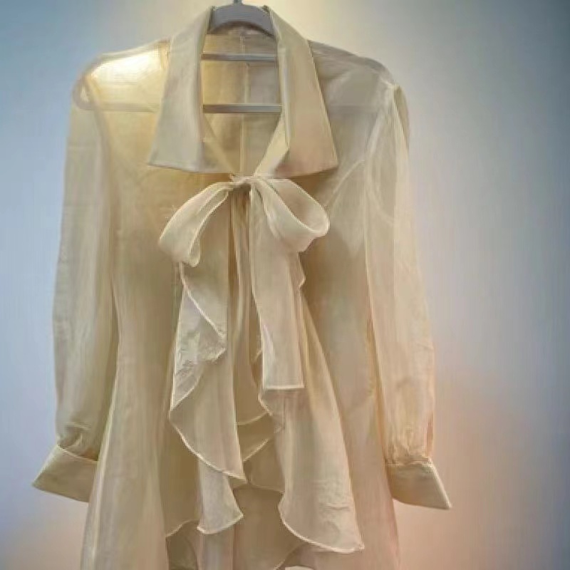 显瘦圆领提花春季长袖长款女士百搭休闲印花清冷新中式