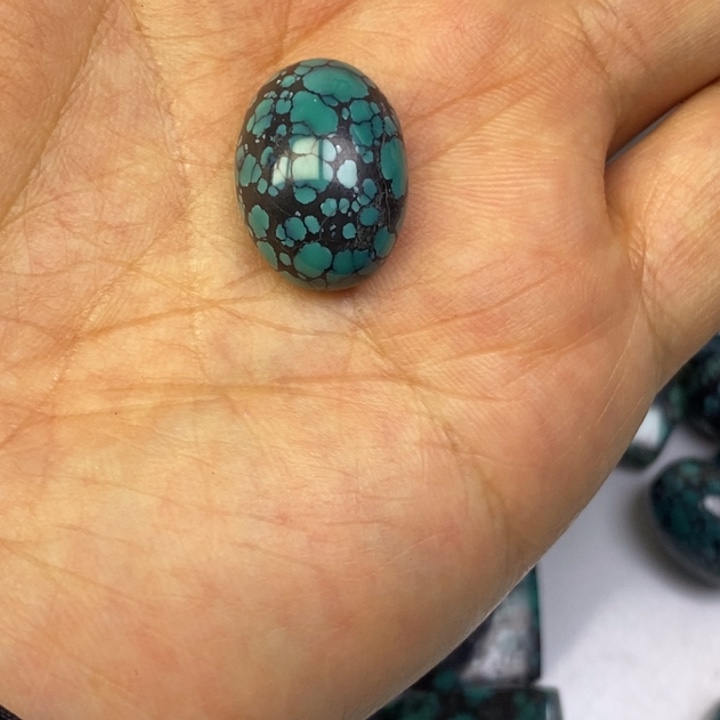 流***家高瓷绿网花戒面卡20
