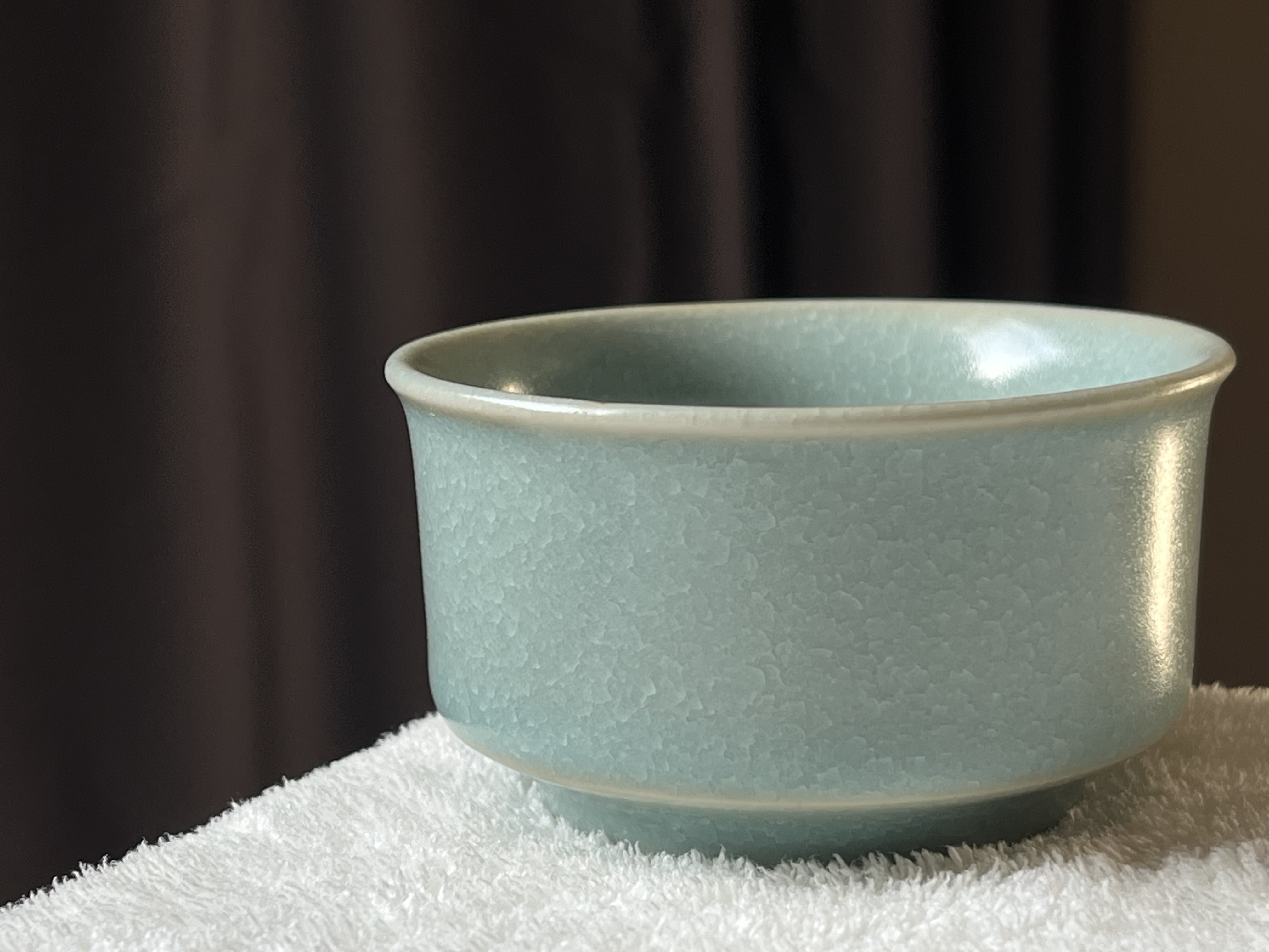 宝丰清凉寺原产地原矿釉汝瓷 冰花鱼鳞开片 微瑕马蹄杯