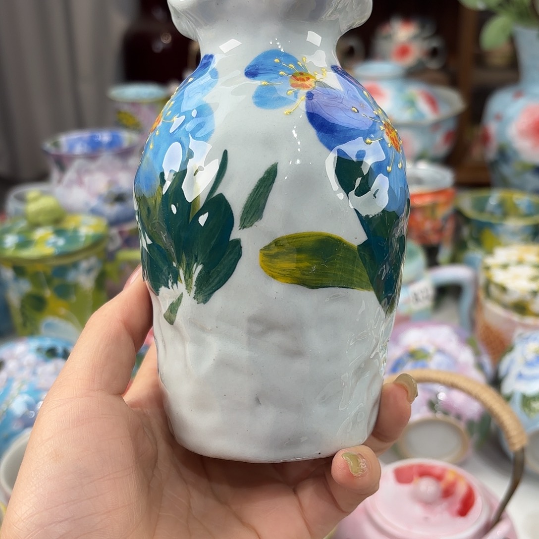 瓷片景德镇手绘高温釉下彩陶瓷茶具