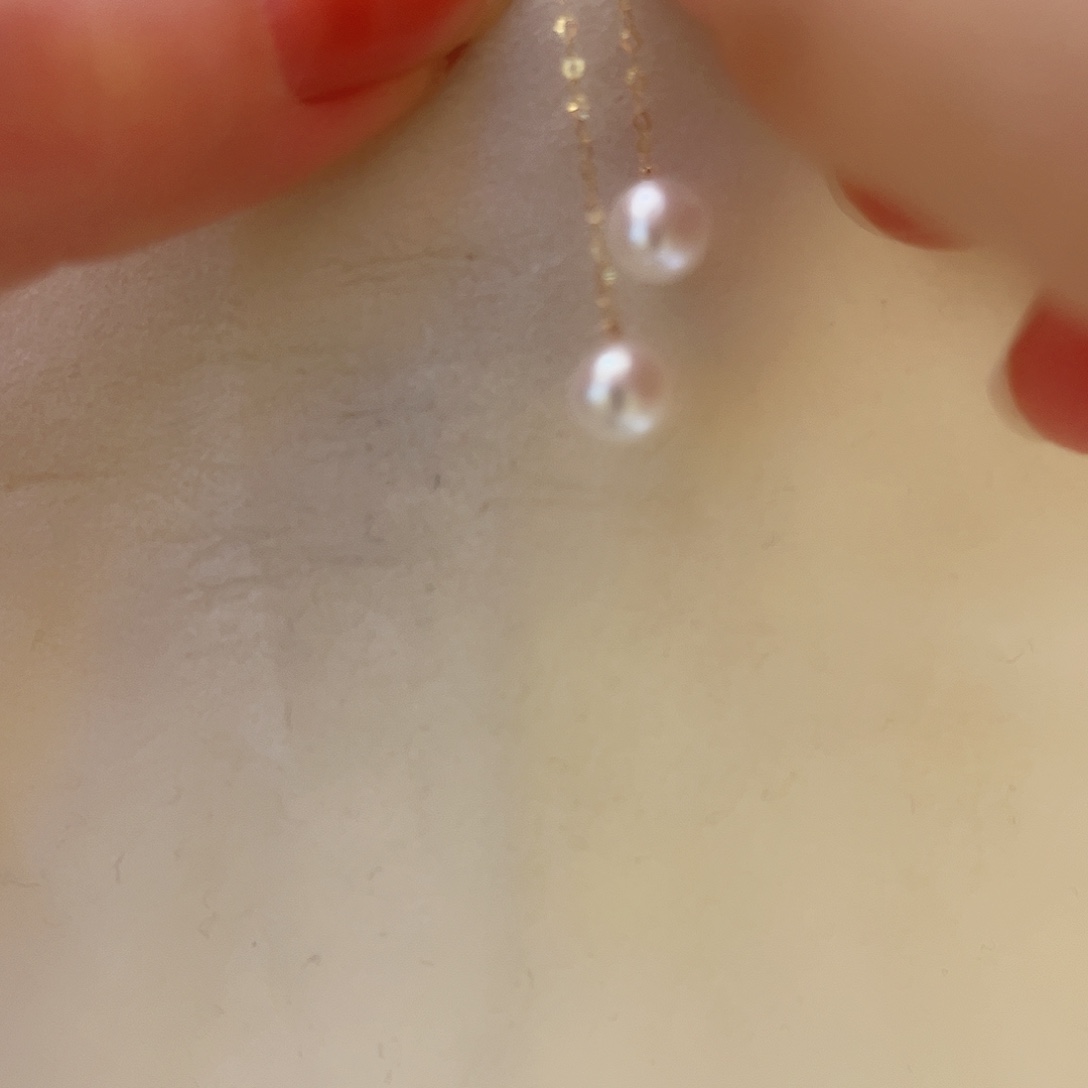 耳饰18K金镶嵌淡水珍珠